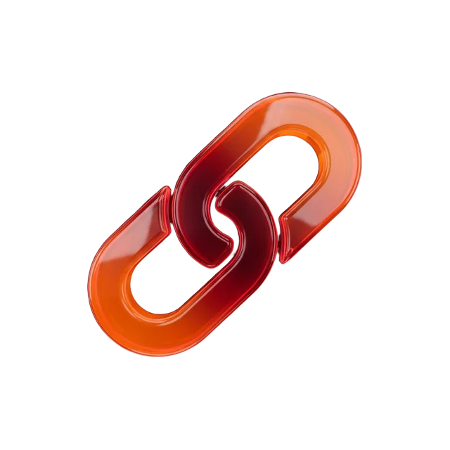 Eslabones de cristal rojo flotando